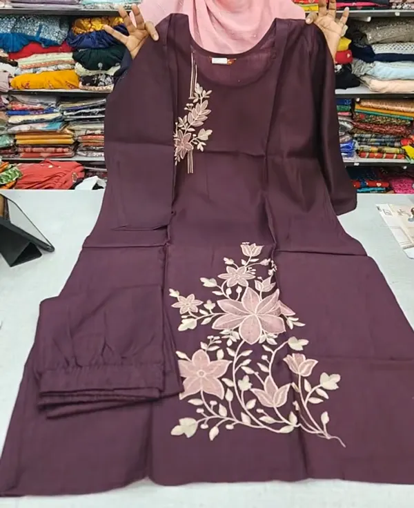 Heavy Vatican Fully Embroidery Top with Plazzo Bottom  | TS3153